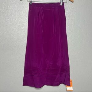 Vintage 80s Elegant Purple Women's silk Skirt xxs